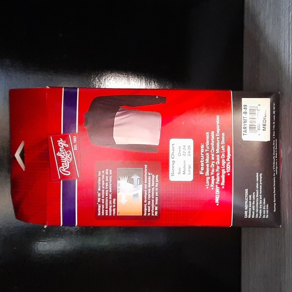 Rawlings Youth Medium Mock Turtleneck Undershirt Baseball Soccer Black Gray NIB - Picture 2 of 4